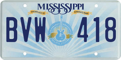 MS license plate BVW418