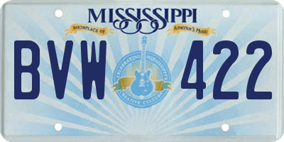 MS license plate BVW422