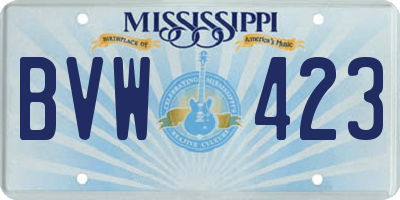 MS license plate BVW423