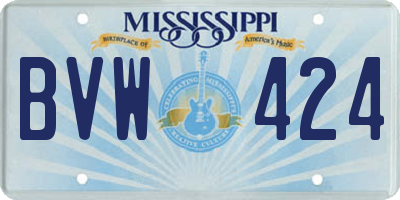 MS license plate BVW424