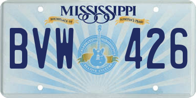 MS license plate BVW426