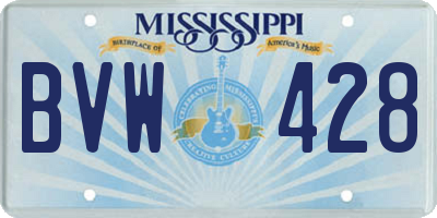 MS license plate BVW428
