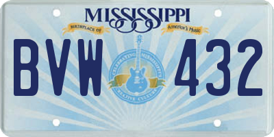 MS license plate BVW432