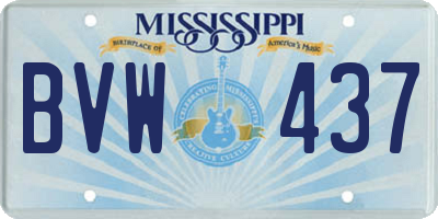 MS license plate BVW437