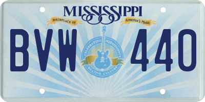 MS license plate BVW440