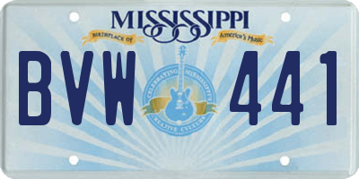 MS license plate BVW441