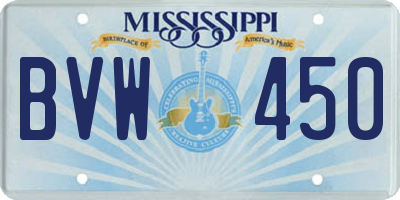 MS license plate BVW450