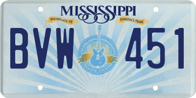 MS license plate BVW451