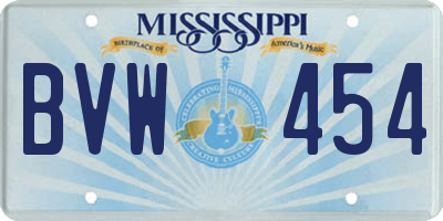 MS license plate BVW454