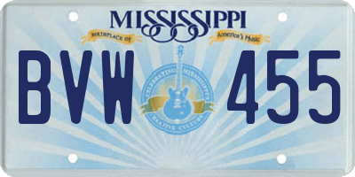 MS license plate BVW455