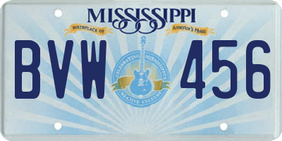 MS license plate BVW456