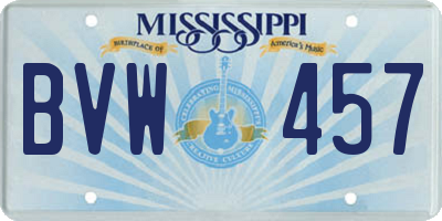 MS license plate BVW457