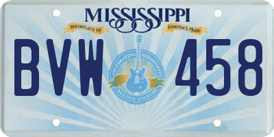 MS license plate BVW458