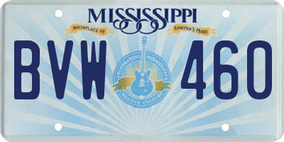 MS license plate BVW460