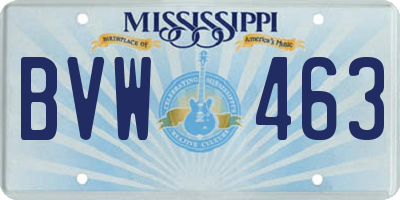 MS license plate BVW463