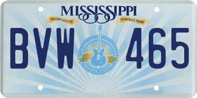 MS license plate BVW465