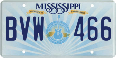 MS license plate BVW466
