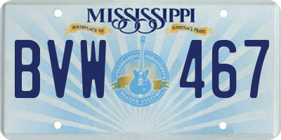 MS license plate BVW467