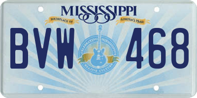MS license plate BVW468