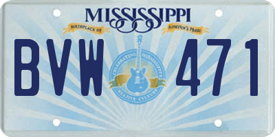 MS license plate BVW471