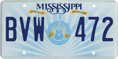 MS license plate BVW472
