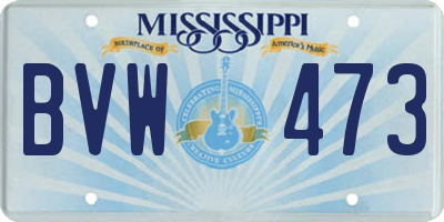 MS license plate BVW473