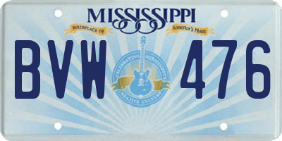 MS license plate BVW476
