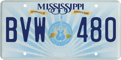 MS license plate BVW480