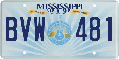 MS license plate BVW481