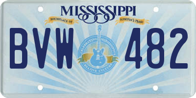 MS license plate BVW482