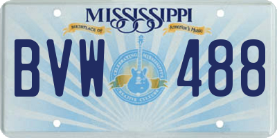 MS license plate BVW488