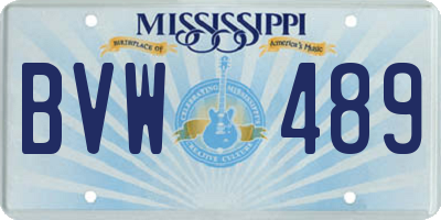 MS license plate BVW489
