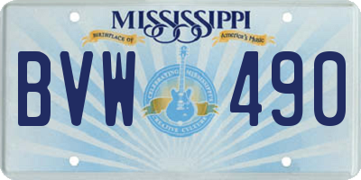 MS license plate BVW490