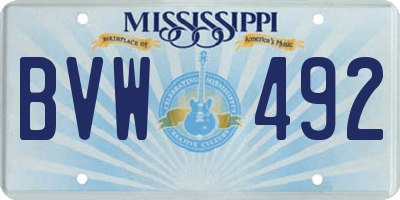 MS license plate BVW492