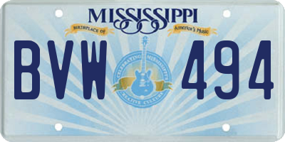 MS license plate BVW494