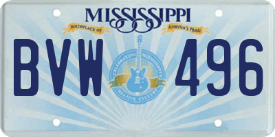 MS license plate BVW496