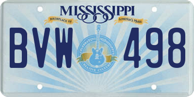 MS license plate BVW498