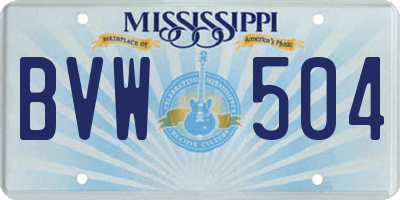 MS license plate BVW504