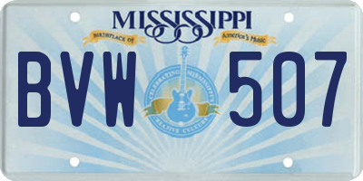 MS license plate BVW507