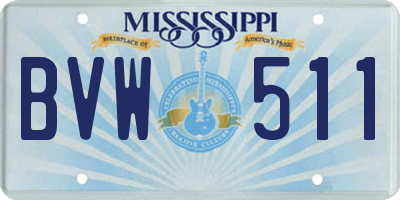 MS license plate BVW511