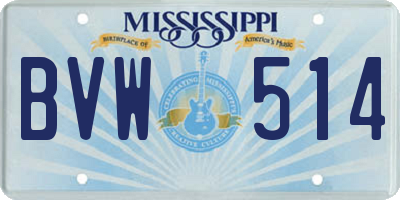 MS license plate BVW514