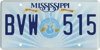MS license plate BVW515