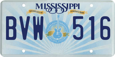 MS license plate BVW516