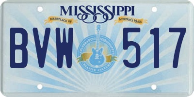 MS license plate BVW517
