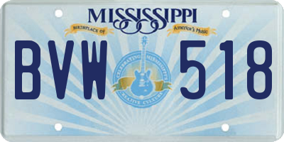 MS license plate BVW518