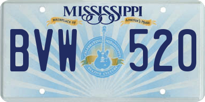 MS license plate BVW520