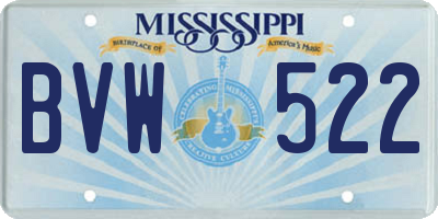 MS license plate BVW522