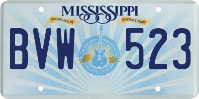 MS license plate BVW523