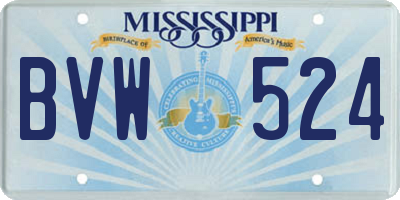 MS license plate BVW524