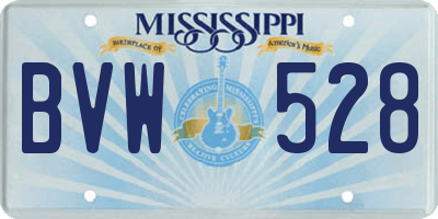 MS license plate BVW528